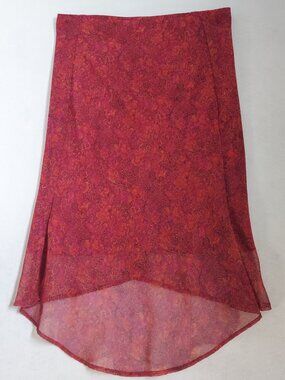 A Byer Floral Midi Skirt Women’s Large Sheer High Low Hem Lightweight